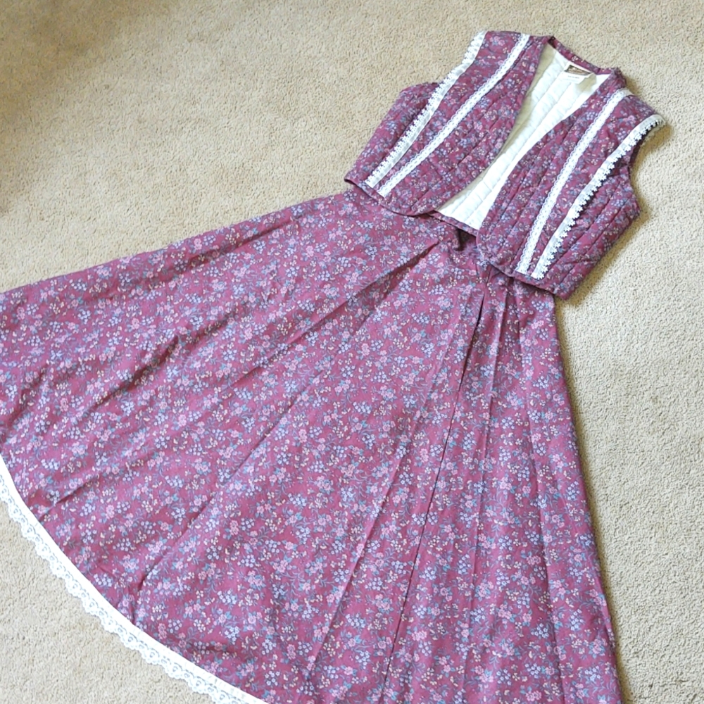 Gunne Sax Purple Floral Dress